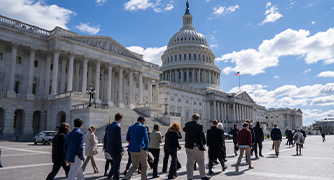 image of Marist students walking in Washington, D.C.