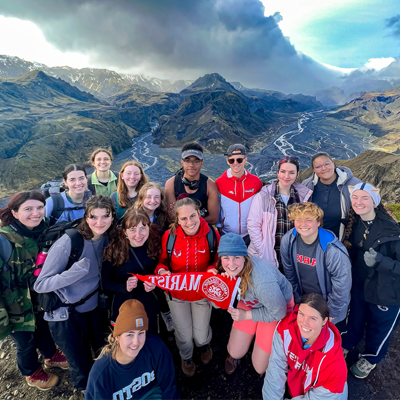 Image of students on an abroad class extension trip to Iceland